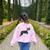 Boston Terrier Dog Mom Woman Women Women's Sweatshirt Back Print Light Pink