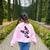 Boston Terrier Dog From Side Boston Bull Women's Sweatshirt Back Print Light Pink