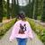 Boston Terrier Floral Vintage Dog Mom Distressed Men Women Kids Women's Sweatshirt Back Print Light Pink
