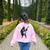 Boston Terrier Guitar Women's Sweatshirt Back Print Light Pink