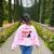 Boston Terrier Mom American Gentleman Dog Mother's Day Women's Sweatshirt Back Print Light Pink