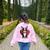 Boston Terrier Mom Dad Bostie Dog Lover Valentines Day Women's Sweatshirt Back Print Light Pink