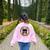 Boston Terrier Mom Floral Bostie Dog Lover Flowers Cute Women's Sweatshirt Back Print Light Pink