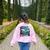 Boston Terrier Santa Starry Night Van Gogh Christmas Dog Men Women Kids Women's Sweatshirt Back Print Light Pink