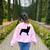 Boston Terrier Women's Sweatshirt Back Print Light Pink