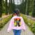 Dog Boston Terrier Hawaiian Women's Sweatshirt Back Print Light Pink