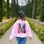 Dog Pink Boston Terrier Women's Sweatshirt Back Print Light Pink