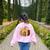 Fall Book Pumpkin Halloween Teacher Librarian Thanksgiving Women's Sweatshirt Back Print Light Pink