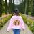 Fall Book Pumpkin Fall Librarians Bookworm Teachers Students Women's Sweatshirt Back Print Light Pink