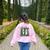 Ghost Plant Library Halloween Reading Books Teacher Vintage Women's Sweatshirt Back Print Light Pink