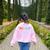 Happy Fri Yay Teacher Friday Women's Sweatshirt Back Print Light Pink
