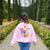Happy Fri-Yay Teacher Life Weekend Pun Happy Friday Women's Sweatshirt Back Print Light Pink