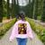 Mona Lisa Pumpkin Halloween Art Teacher Witchy Women Kids Women's Sweatshirt Back Print Light Pink