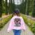 Teaching Multilingual Minds Learners English ESL Teacher Women's Sweatshirt Back Print Light Pink