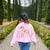 Vintage Floral Boston Terrier For Dog Lover Women's Sweatshirt Back Print Light Pink