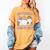1st Grade Boo Crew Groovy Halloween Floral Ghost Kid Teacher Women's Comfort Colors T-Shirt Mustard