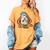 Art Teacher Painting Brushes Retro Pumpkin Ghost Artist Women's Comfort Colors T-Shirt Mustard