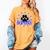 Blue Bobcats School Spirit Coquette Bow Mascot Teacher Women's Comfort Colors T-Shirt Mustard