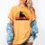 Boston Terrier Bostie Sunset Retro Dog Pet Mom Dad Women's Comfort Colors T-Shirt Mustard