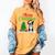 Boston Terrier Christmas Tree Lights Xmas Dog Lover Women's Comfort Colors T-Shirt Mustard