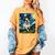 Boston Terrier Dog Starry Night Painting Women's Comfort Colors T-Shirt Mustard