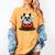 Boston Terrier Ghost Boo Halloween Kids Women's Comfort Colors T-Shirt Mustard