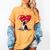 Boston Terrier Lover Heart Shape Boston Terrier Valentine Women's Comfort Colors T-Shirt Mustard