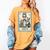 The Boston Terrier Mom Skeleton Spooky Season Halloween Women's Comfort Colors T-Shirt Mustard