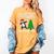 Boston Terrier Santa Hat Dabbing Around The Christmas Tree Women's Comfort Colors T-Shirt Mustard