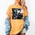 Boston Terrier Graphic Selfie With UFOs Weird Aliens Women's Comfort Colors T-Shirt Mustard