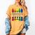 Colorful Crayon Kindergarten Team Tee For Teachers Students Men Women Kids Women's Comfort Colors T-Shirt Mustard