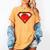 Cute Distressed Super Teacher Superhero Apple Shirt Women's Comfort Colors T-Shirt Mustard