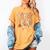 First Grade Fall Floral Coquette Bow Teachers Students Women's Comfort Colors T-Shirt Mustard