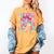 Groovy Teacher Cute Coquette Bow Flower Retro Back To School Women's Comfort Colors T-Shirt Mustard