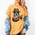 Guitar Shirt Boston Terrier Dog Playing Acoustic Guitar Women's Comfort Colors T-Shirt Mustard