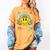 Happy To See Your Face Hippie Smile Back To School Teachers Women's Comfort Colors T-Shirt Mustard