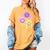 Happy To See Your Face Teacher Flower Back To School Women's Comfort Colors T-Shirt Mustard