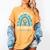 Happy Teacher I Wear Blue For My Students Autism Awareness Women's Comfort Colors T-Shirt Mustard Happy Teacher I Wear Blue For My Students Autism Awareness Women's Comfort Colors T-Shirt Mustard