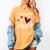 Kindergarten Has My Heart Buffalo Print Teacher Valentine Women's Comfort Colors T-Shirt Mustard