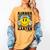 Kindergarten Teacher Hippie Smile Face Back School Women's Comfort Colors T-Shirt Mustard Kindergarten Teacher Hippie Smile Face Back School Women's Comfort Colors T-Shirt Mustard
