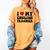 I Love My English Teacher Heart English Language Teachers For Men Women Kids Women's Comfort Colors T-Shirt Mustard