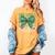 One Lucky Teacher Coquette Bow St Patricks Day Teacher Women's Comfort Colors T-Shirt Mustard
