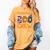 Preschool Boo Crew Preschool Halloween Teacher Kids Women's Comfort Colors T-Shirt Mustard