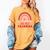 Rainbow Homeschool Mom Teacher I Go To School In My Pajamas Women's Comfort Colors T-Shirt Mustard