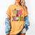 Retro Trick Or Teach Leopard Ghost Halloween Spooky Teacher Women's Comfort Colors T-Shirt Mustard
