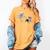 Skeleton Chasing Dog Boston Terrier Halloween Pet Lover Women's Comfort Colors T-Shirt Mustard