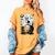 Spooky Halloween Moon Boston Terrier Boston Bull Bostie Women's Comfort Colors T-Shirt Mustard