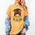 Teacher Life Messy Bun Glasses Leopard Sunflower Women's Comfort Colors T-Shirt Mustard Teacher Life Messy Bun Glasses Leopard Sunflower Women's Comfort Colors T-Shirt Mustard