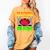 Teacher Teachers Love Brains Skeleton Hand Heart Halloween Women's Comfort Colors T-Shirt Mustard