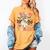 Trick Or Teach Groovy Teacher Halloween Retro Floral Ghost Women's Comfort Colors T-Shirt Mustard